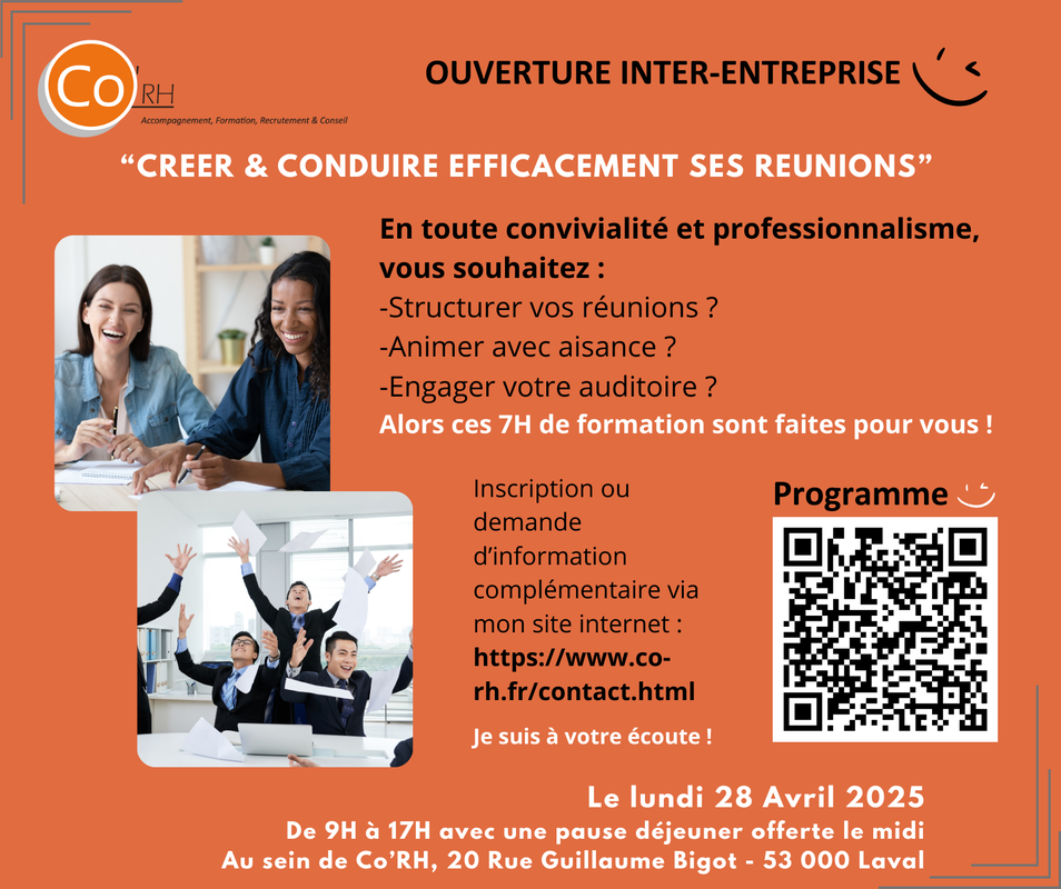 Formation en inter-entreprise "Créer & conduire efficacement une réunion"